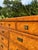 Wood Vintage Stanley Furniture Mid-Century Modern Oak Lowboy Dresser With Brass Hardware For Sale - Image 7 of 9