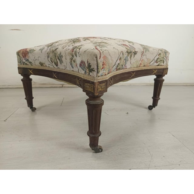 Louis XVI Ottoman in Walnut For Sale - Image 13 of 13