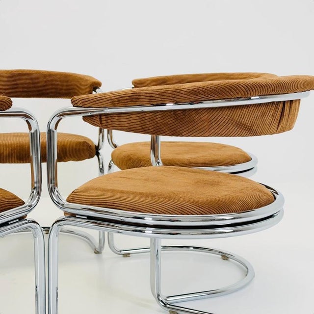 Brown Mid-Century Modern Cognac Velvet Dining Chair by Giotto Stoppino, Italy, 1970s For Sale - Image 8 of 18