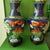 Late 20th Century Pair of Vintage Cloisonné Enamel Vases – Phoenix & Peony Motif, Sapphire Blue Ground For Sale - Image 5 of 10
