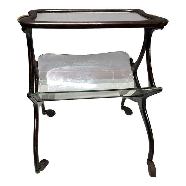 Service Cart Magazine Rack with Wheels by Cesare Lacca for Cassina, 1950s For Sale