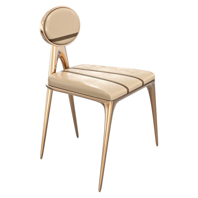 "Sogno" Chair, With Bronze and Tailor Made Leather For Sale In Los Angeles - Image 6 of 6
