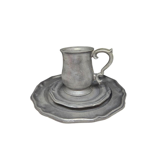 Vintage Wilton Armetale Mug Usa Pewter Tone Tavern Tankard Barware For Sale - Image 4 of 6