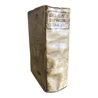 Antique 1677 Dutch Vellum Historical Account of Cornelis & Johan DeWitt, an Historical Work For Sale