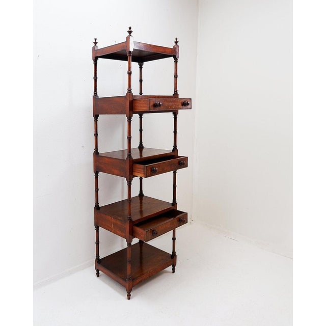 Wood English Mahogany Whatnot Shelf, 1950s For Sale - Image 7 of 13