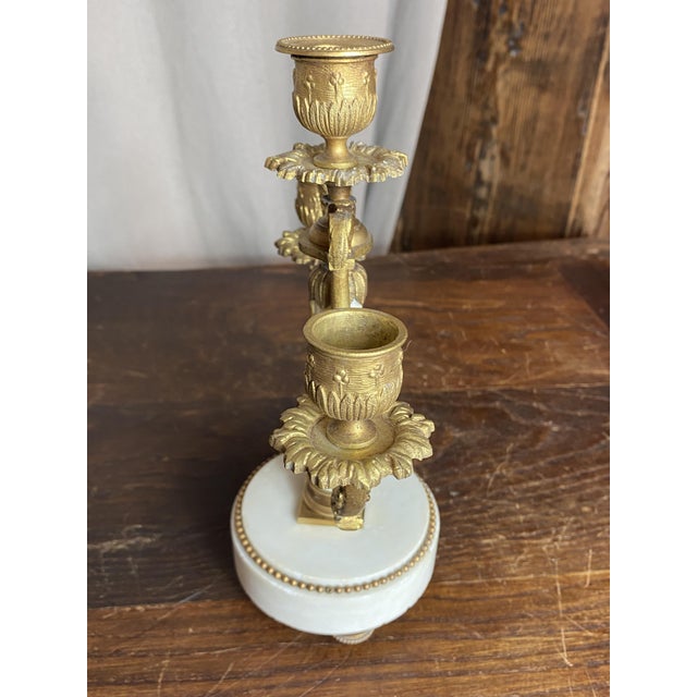 Antique French Bronze and Marble Candleholders from Befos, Set of 2 For Sale - Image 9 of 18