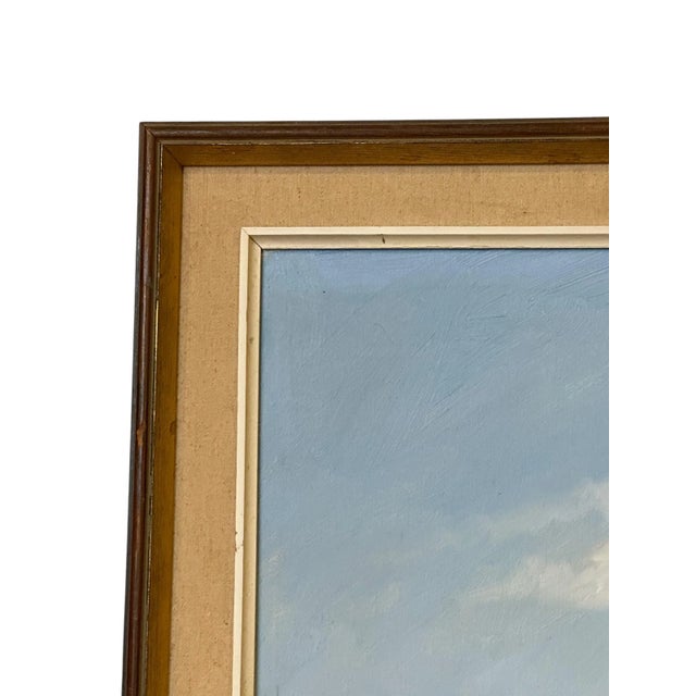 Late 20th Century Seascape Oil Painting "Sailboat on the Sea" by Charles Vickery, Framed For Sale - Image 11 of 12