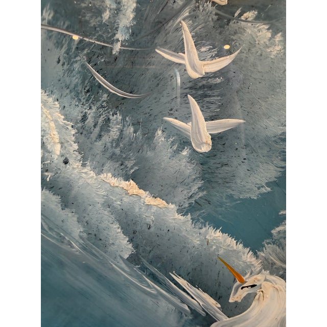Signed Tim Dunham 2001 Fantasy Reverse Glass Painting-Unicorn For Sale In Chicago - Image 6 of 8