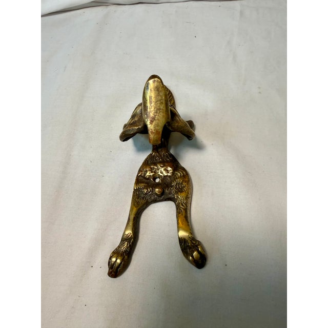 Mid 20th Century Vintage, English, Fox, Brass Door Knocker, Stamped England For Sale - Image 5 of 8