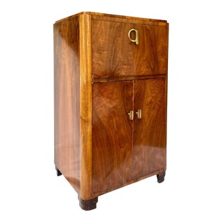 1920s French Art Deco Walnut Cabinet For Sale