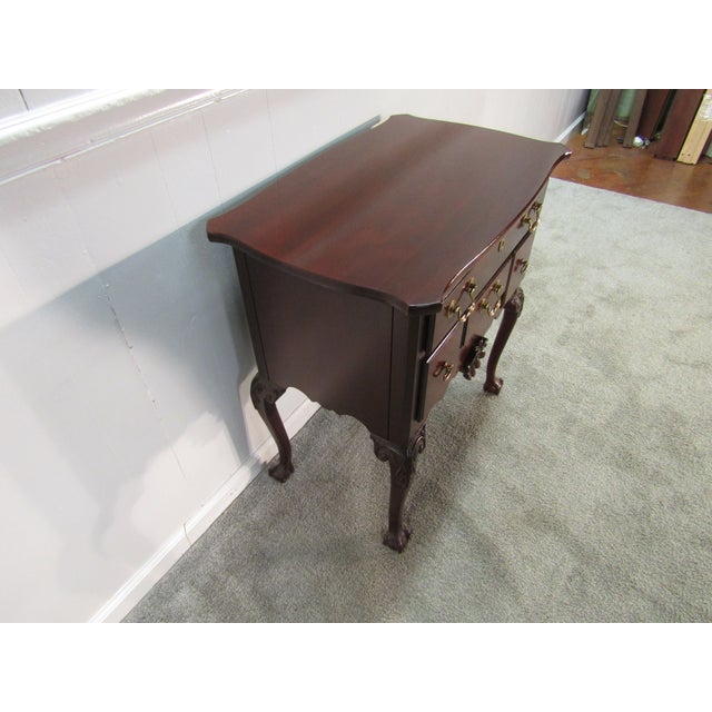 Item: Lexington solid mahogany Chippendale style nightstand. Age: 1990's. Details: Dovetailed drawers. Condition: Very...