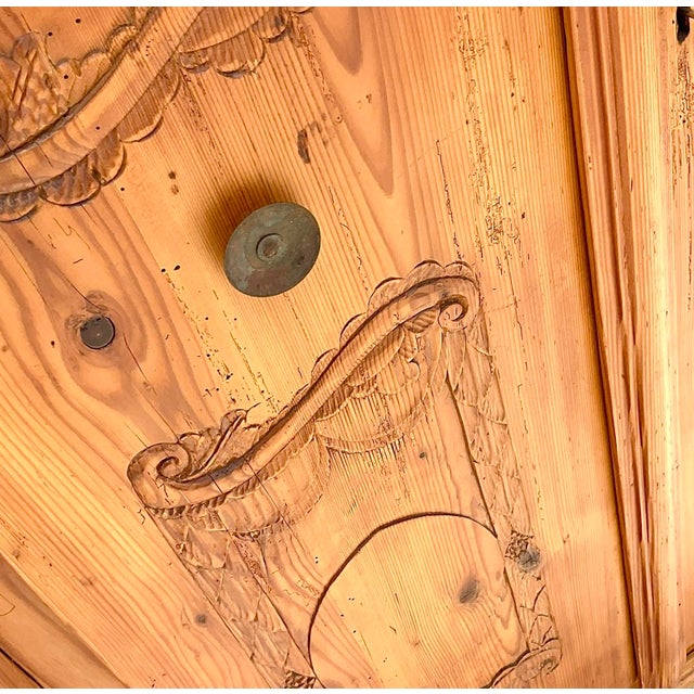 Vintage Rustic Hand Carved Pine Armoire Chairish