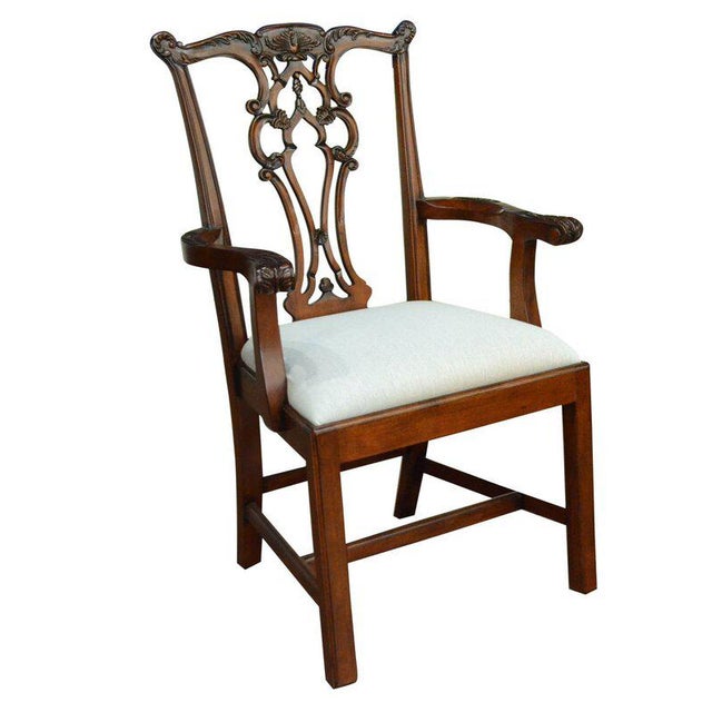 Leighton Hall Mahogany Chippendale Straight Leg Dining Chairs - Set of 8 - Showroom Samples For Sale - Image 11 of 13