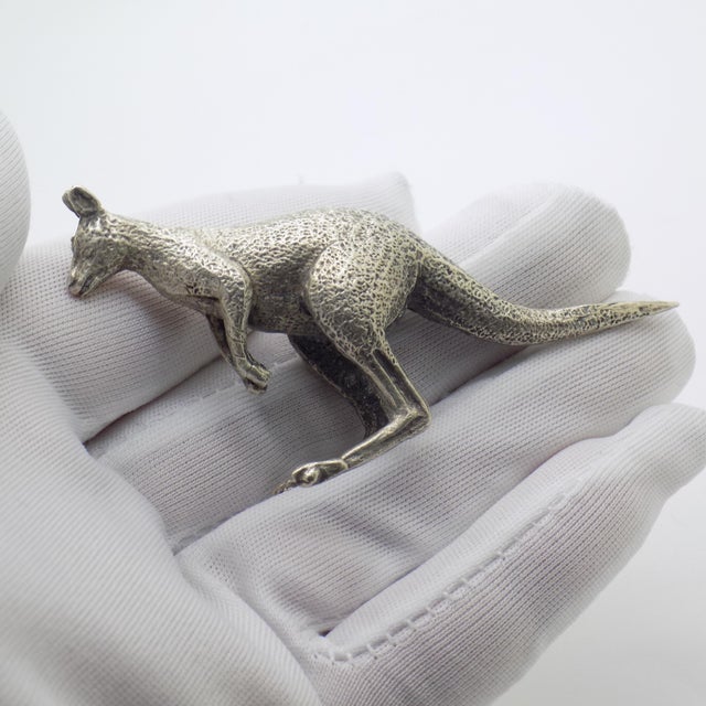 A striking kangaroo figurine crafted in Italy between the 1940s and 1950s, a period when Italian silversmiths were...