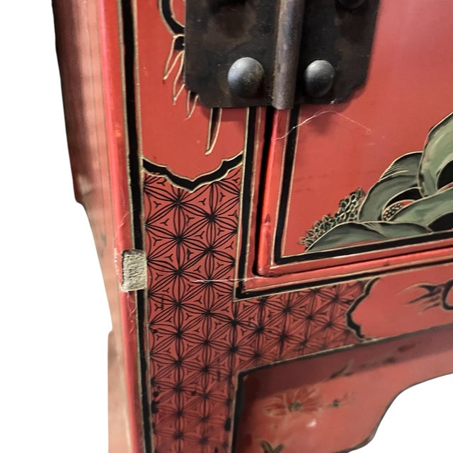 Mid 20th Century Vintage Storytelling Sideboard | Four-Door Painted Sideboard For Sale - Image 5 of 12