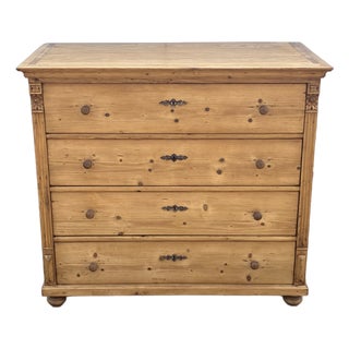 Pine Central European Chest of Four Drawers For Sale