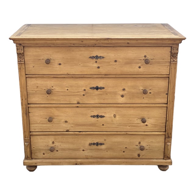 Pine Central European Chest of Four Drawers For Sale