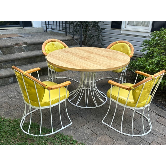 1960s Max Stout Sculptural Wrought Iron Patio Dining Set – Round Table + 4 Hoop Chairs, Atomic Modern For Sale - Image 14 of 14