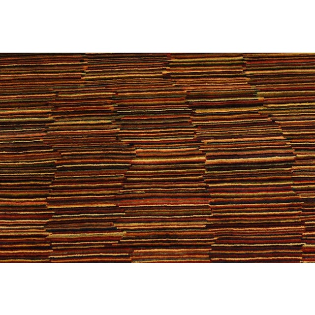 1980s 1980s Shabby Chic Gabbeh Blue/Red Hand-Knotted Wool Rug -3'3 X 4'9 For Sale - Image 5 of 8