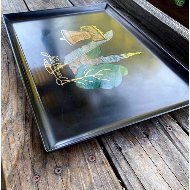The Couroc Company Vintage Couroc Bicentennial Tray – John Hancock, Liberty Bell & Independence Hall Inlay – Monterey California For Sale - Image 4 of 12