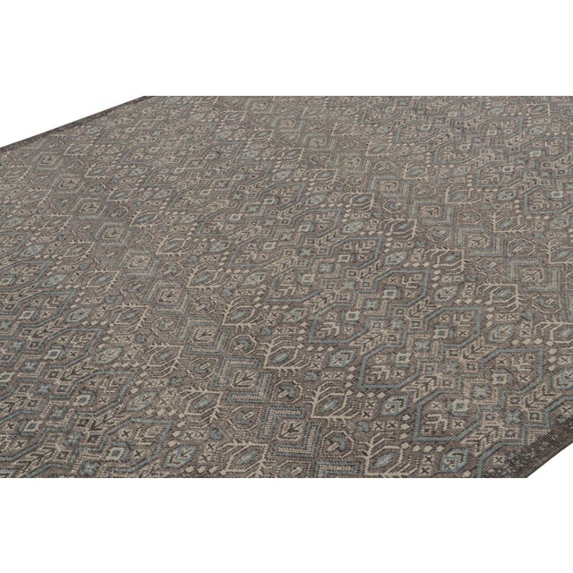 Late 20th Century Rug & Kilim’s Distressed Tribal Style Rug in Gray With Geometric Pattern For Sale - Image 5 of 7