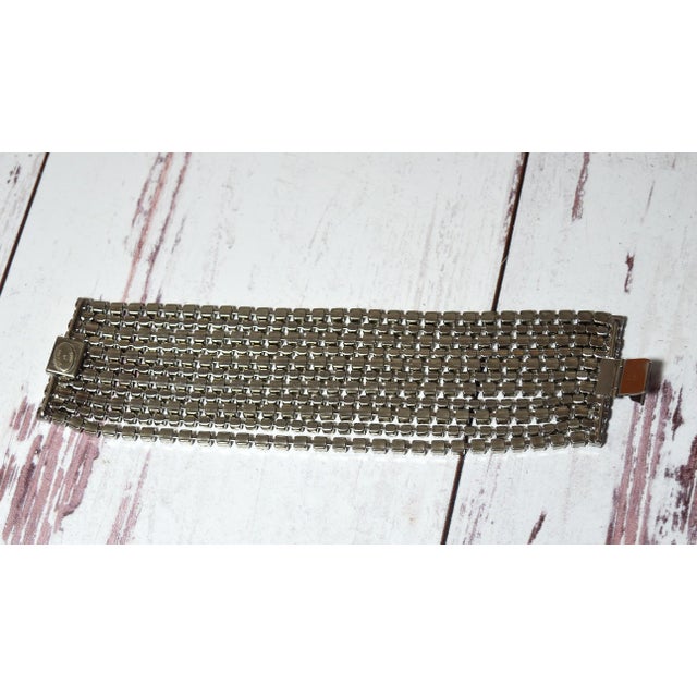 Transparent Vintage Alexis Kirk Wide Black & Clear Rhinestone Bracelet For Sale - Image 8 of 15