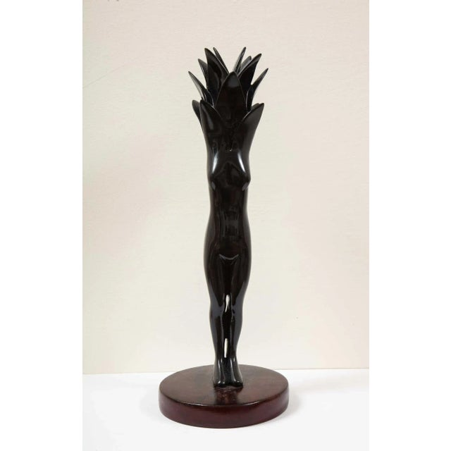 2021 “Black Transition” Contemporary, Black, Mixed Media, Acrylic and Wood Sculpture by Nana De La Fuente For Sale - Image 10 of 10