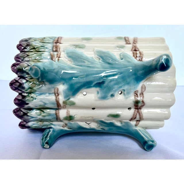 Antique French Keller & Guérin Lunéville Barbotine Asparagus Server, Circa 1890 For Sale - Image 9 of 17