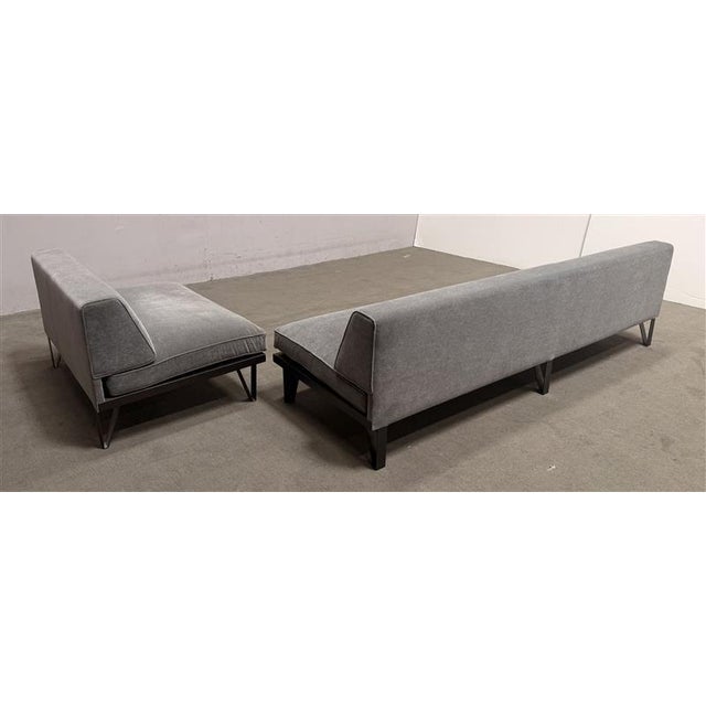 Bespoke Upholstered Armless Mohair Sofas (Set of 2) For Sale - Image 13 of 14