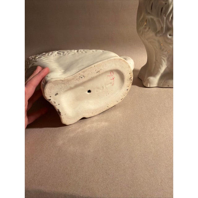 1850s Large 13.5” Tall Staffordshire Mantle Dogs a Pair For Sale - Image 4 of 11