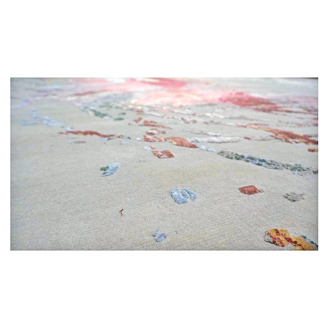 Textile Indo-Napalese Modern Sima Wool & Silk 12x15 Grey & Multi Color Handmade Area Rug #1144026 For Sale - Image 7 of 8