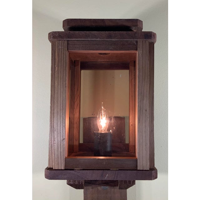 Single Wood Wall Lantern For Sale - Image 4 of 12