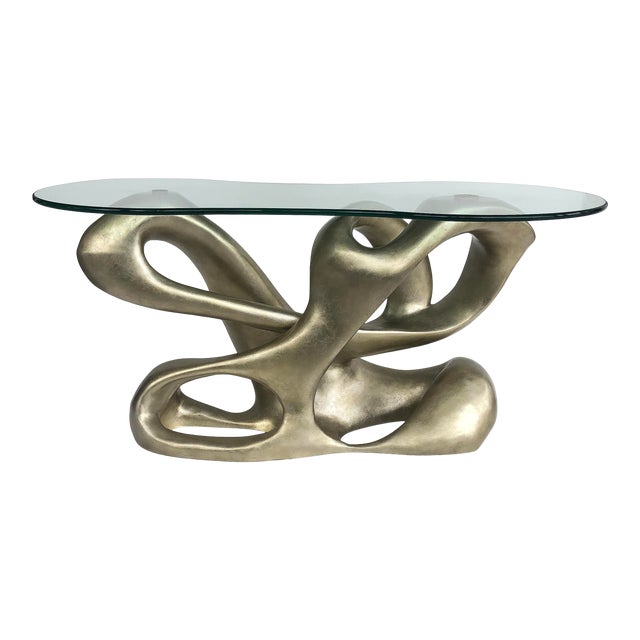 Tony Duquette for Baker Biomorphic Console, Silver Leaf Finish For Sale