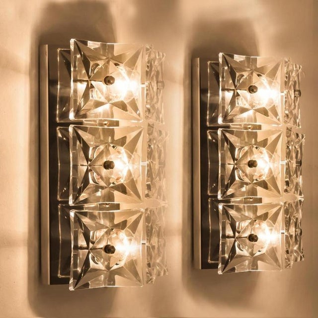 Wall Light Fixtures in Nickel Crystal Glass from Kinkeldey, 1970, Set of 2 For Sale - Image 15 of 18
