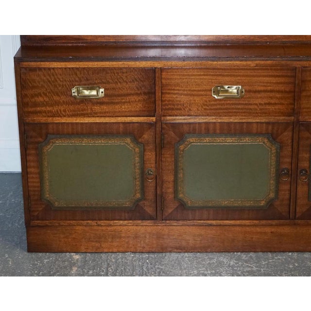 Vintage Bevan Funnell Military Campaign Bookcase with Embossed Leather Doors, 1950s For Sale - Image 12 of 18