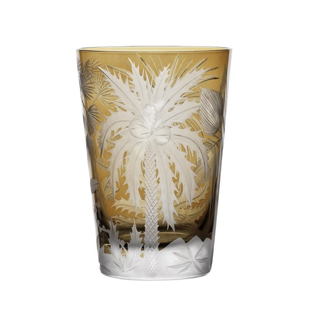 Illustration ARTEL Primeval Palms Tumbler in Taupe - Set of 6 For Sale - Image 3 of 6
