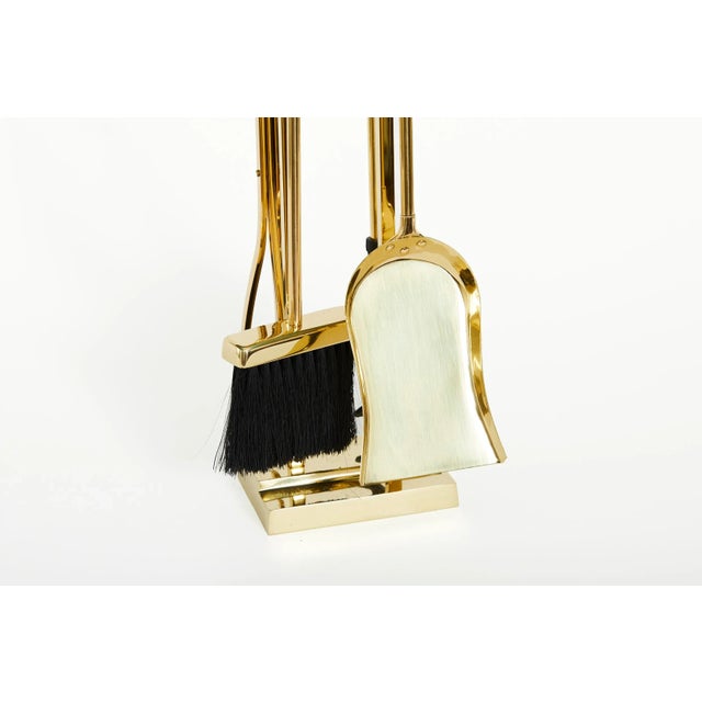 Mid 20th Century Set Solid Brass Fire Tool / Stand For Sale - Image 11 of 13