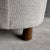 Wood Bailey Round Stool in Linen Stripe With Hand Stitched Details and White Oak Legs For Sale - Image 7 of 10
