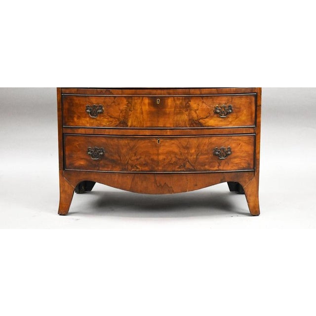 Early 20th Century Figured Walnut Bow Front Chest of Drawers, 1930 For Sale - Image 4 of 8