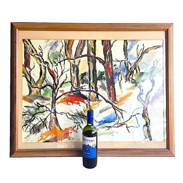 Offered is a lovely original painting, "California Summer", by artist and poet Judith Pacht. It features bright splashes...