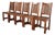 Lifetime Furniture Antique Mission Oak and Cane Arts & Crafts Dining Chairs, Set of Five For Sale