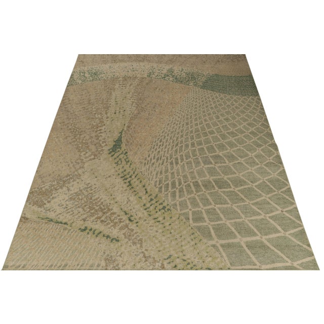 Contemporary Rug & Kilim’s Oversized Dustin Rug in Cream and Green, 12x16 For Sale - Image 3 of 7
