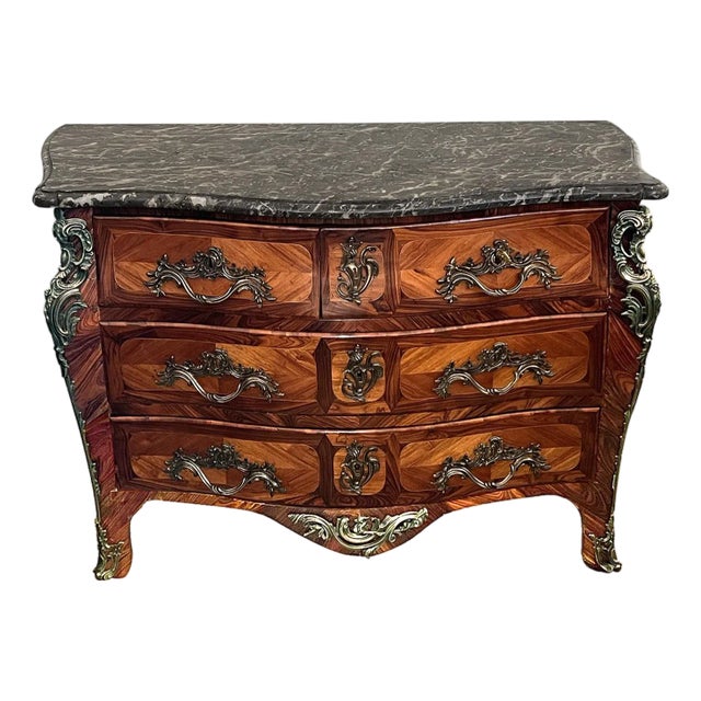 Mid 18th Century Signed Jb Hedouin Paris Régence Bronze-Mounted Rosewood Tombeau Commode For Sale