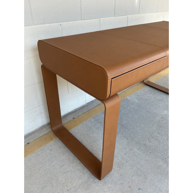 Modern Arteriors Meyer Leather Desk For Sale - Image 3 of 10