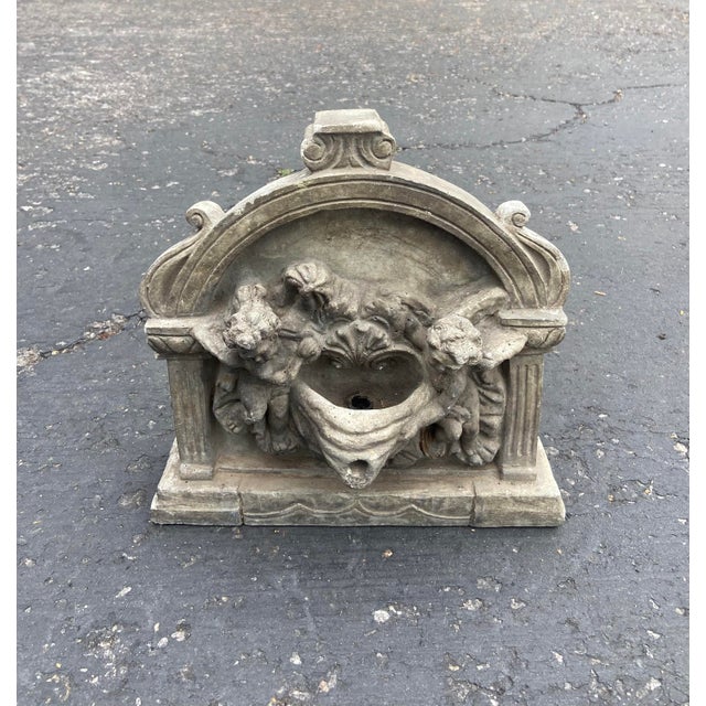 Vintage Table Top Cast Stone Garden Fountain For Sale - Image 4 of 14