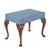 Blue English Queen Anne Upholstered Stool, C. 1850 For Sale - Image 8 of 12