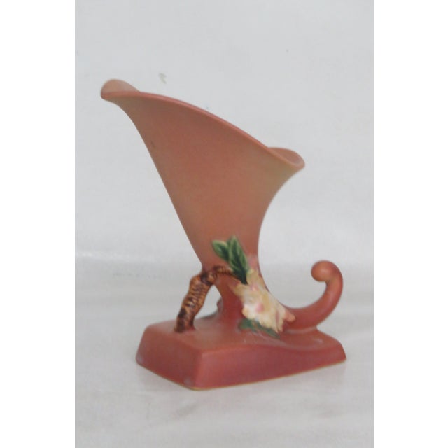 Traditional Roseville 321-6 Cornucopia Vase 1940s Apple Blossom For Sale - Image 3 of 13