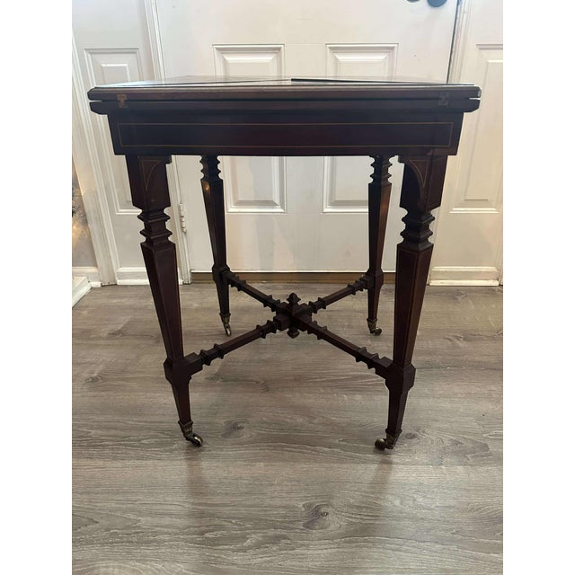 Early 20th Century Louis XVI Style Inlaid Handkerchief Card - Game Table For Sale - Image 10 of 12