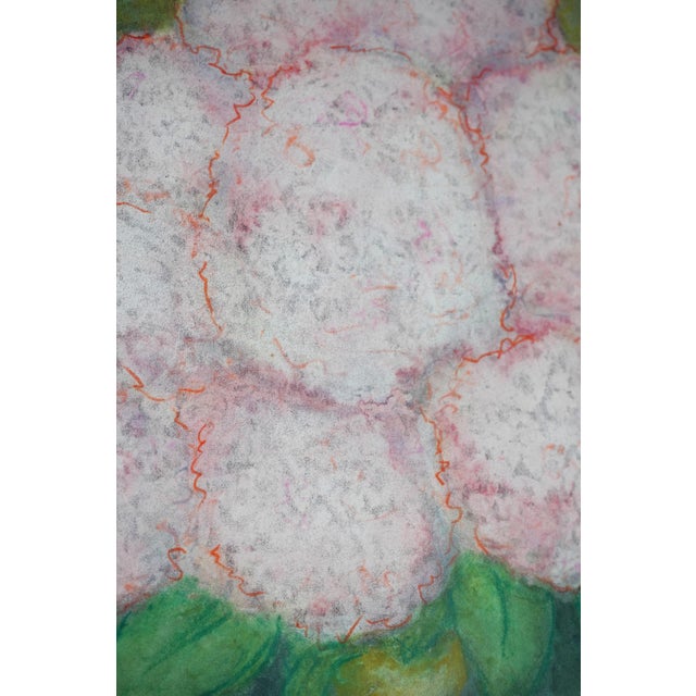 1990s Pair of Pink Flowers Still Life Artwork - Signed For Sale - Image 5 of 13