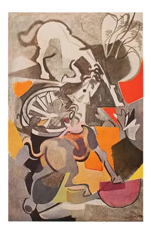 1947 After André Beaudin, "Exasperated Horses" First Edition Period Offset Lithograph